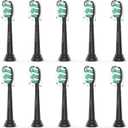 Toothbrush Replacement Brush Heads for Philips Sonicare C1 C2 ProtectiveClean 4100 5100 5300, Electric Sonic Tooth Refill Head Plaque Control, 10 Pack, Black