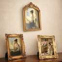 3 Pack Vintage Picture Frames, 8x10 Inch Gold Bronze Elegant Antique Photo Frames with Glass Front for Tabletop and Wall Mount Retro Home Decor Gallery Wall Art