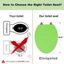 Angol Shiold Wood Toilet Seat, Zinc Alloy Hinges (Elongated, Green)
