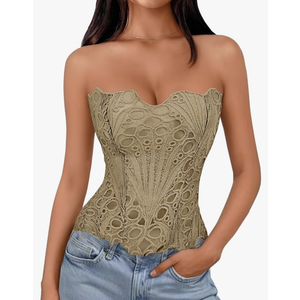 Retro Satin Corset Tops for Women Going Out Bustier Cute Bodice Tummy Control Bodysuit Shapewear S