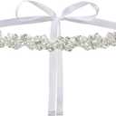 Crystal Bridal Belt Sash Handmade Wedding Dress Belt with Rhinestones for Bridal Gowns (222s-white)