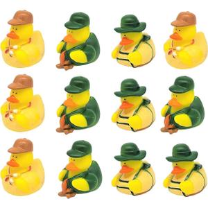 Cool Rubber Ducks (2") Standard Size. (12 Pack) Cute Duck Bath Tub Pool Toys. (Camping Rubber Ducks)