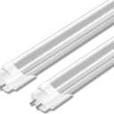 2-Pack T8 LED Bulbs 4FT, 6000K Daylight, 40W Equivalent, Ballast Bypass, Dual Ended Type B Light Tube, LED Fluorescent Tube Replacement T8 T12, Non-dimmable