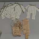 Green Gingham Baby Onesie Garland – 8 PCS Big Size Neutral Baby Shower Banner, Baby Clothesline Garland, Green Plaid Baby Bodysuit Cutouts for Gender Neutral Baby Shower or Nursery Decor