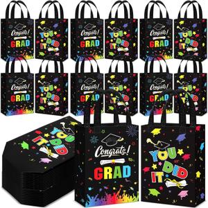 Sweetude 36 Pcs 2026 Graduation Gift Bags with Handles Reusable Congrats Grad Tote Bags for College Graduation Party Supplies