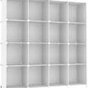 AWTATOS Cube Storage Organizer, 16 Cube Closet Organizer, Stackable Storage Cube Shelves, DIY Portable Closet Clothes Organizer Shelving for Bedroom, Closet, Wardrobe, Bathroom, White