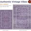 OPPODREAM Vintage Purple Area Rugs 9x12, 9 x 12 Retro Washable Rug Non Slip, Low-Pile Faux Wool Carpet, Distressed Floor Mat for Living Room, Bedroom, Office, Dorm, Dinning Room, Big & Large