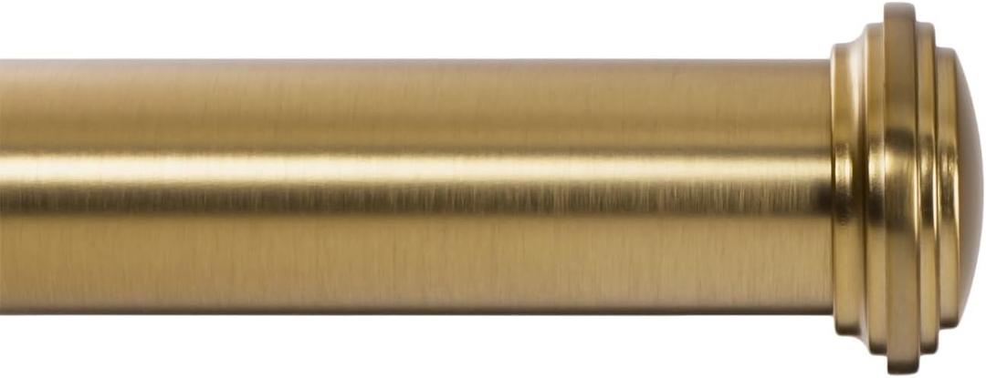 Ivilon Window Curtain Rod Decorative End Cap Design, 1 Inch Rod, 28 to 48 Inch. Warm Gold