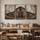 Framed Vintage Farmhouse Wall Art for Living Room, Set of 3 20x30 In, 20" W x 30" H x 3Pcs