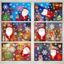 5 x 286 PCS 10 Sheet Double-Sided Christmas Window Clings, Christmas Snowflake Window Clings Stickers for Glass, Xmas Holiday Santa Claus Snowflake Decals for Party