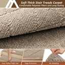 COSY HOMEER Edging Stair Treads Non-Slip Carpet Mat 28inX9in Indoor Stair Runners for Wooden Steps, Edging Stair Rugs for Kids and Dogs, 100% Polyester TPE Backing(4pc, Beige)