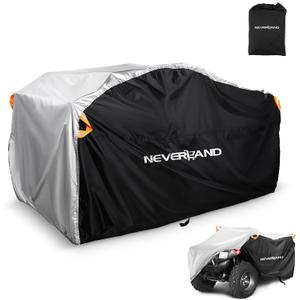 NEVERLAND Waterproof ATV Cover, Outdoor Heavy Duty Quad Cover Tear-Resistant 4 Wheeler Covers All Weather UV Protection for Polaris Sportsman Yamaha Honda Quad Bike (Silver & Black, XL)