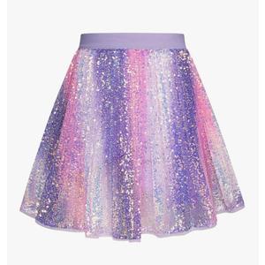 GRACE KARIN Girls Sequin Skirt Elastic Waist Sparkle Pleated Skirt for Party 5-14Y