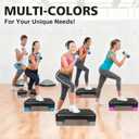 18'' Adjustable Aerobic Step Platform, Adjustable Fitness 4-6in Exercise Stepper Workout with 2 Risers, Aerobics Stepper Workout Stepper for Home Gym Cardio Strength & Training