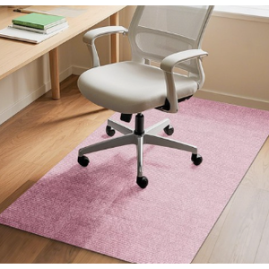 Durable Non-Slip Office Chair Mat for Hardwood Floors, 48"x36" Large Tile Floor Protector, Anti-Scratch Thick Heavy-Duty Recyclable Gliding Desk Mats for Computer Rolling Chairs, Pink