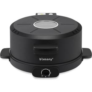 12"" Arabic Bread Maker Machine, Upgrade 2 in 1 Electric Pizza or Pita Making Oven for Home, 1800W with 110V US Plug and Temperature Adjust, Black, BL-AT30D