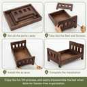 AceOrbit Newborn Photography Bed Props Wooden Vintage Baby Photo Prop Baby Photoshoot Props for Studio Photographers Newborn Photo Sessions Detachable Doll Bed, 16.5 x 11 Inch(Brown)