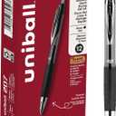 2 x uni-ball 207 Retractable Gel Pens Medium Point, 0.7mm, Black, 12 Pack