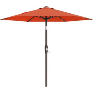 AreShark 7.5FT Patio Umbrella Table Market Umbrella with 6 Sturdy Ribs, Button Tilt/Crank, Heavy-Duty Outdoor Umbrellas for Pool, Deck, Garden and Backyard, Orange