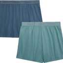 Hanes Women's Originals Sleep, 2-Pack, Comfy wear Super soft Rib Lounge Shorts, Loungewear Pack (X-Large, Stargazer Grey/Faded Sage Green)