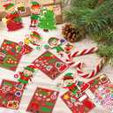24 Pack Christmas Elf Ornament Crafts DIY Elf Hanging Decorations Make Your Own Christmas Craft with Xmas Craft Stickers for Winter Holiday Xmas Party Supplies Home Class Activities