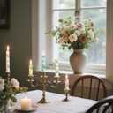 4-Pack Printed Taper Candles Unscented - Dripless & Smokeless 7-Hour Burn - 10" Hand-Poured Candles with Lily Design for Dining, Weddings (White/Pastel Yellow/Pink/Blue)