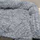 Veehoo Cooling Elevated Dog Bed Add Removable Deluxe Rose Plush Bolster Cushion Mat, 47" x 29" Washable Dog Couch Bed, Raised Pet Cot with Breathable Teslin Mesh, No-Slip Feet, Haze Blue, CWC2439B