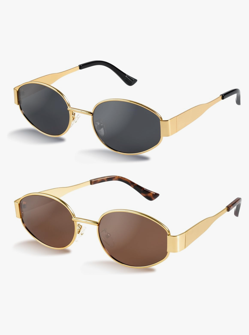 livho 2025 Trendy Oval Sunglasses - Stylish Polarized Shades for Everyday - Retro Metal Frames