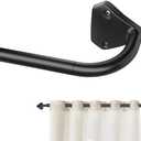 GXOACKJ Black Curtain Rods for Windows 28 to 60 inch, 5/8 inch Adjustable Wrap Around Blackout Curtain Rods for Bedroom & Outdoor