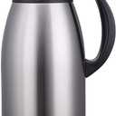 GiNT Stainless Steel Thermal Coffee Carafe, Double Walled Vacuum Water and Beverage Dispenser, 12 Hour Heat Retention, 65 OZ /1.9 Liter, Silver
