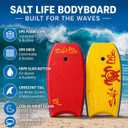 SALT LIFE Boogie Board Bodyboard, EPS Core, HDPE Slick Bottom, Leash, 39'' Green Skull & Hooks