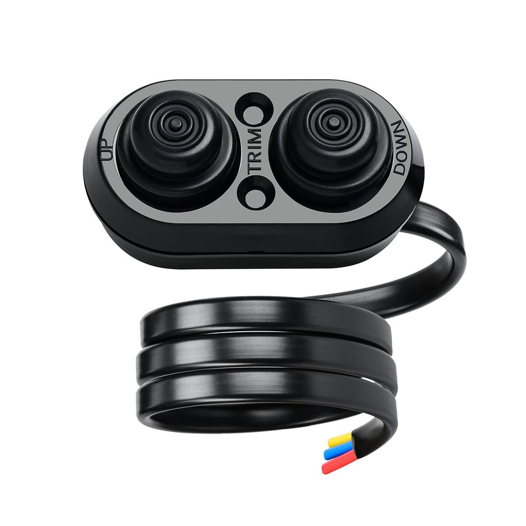 Trim Switch for Boat, Haoguo Tilt Trim Switch with IP67 Waterproof, Suitable for Fishing Boats Yachts Ships (Black)