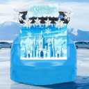 Halloween Trunk or Treat Car Decoration Kit for SUVTrunk or Treat Car Archway Garage Decoration with Snowflakes Theme Stickers Ice Snow Castle Background Cloth for Cars and SUV