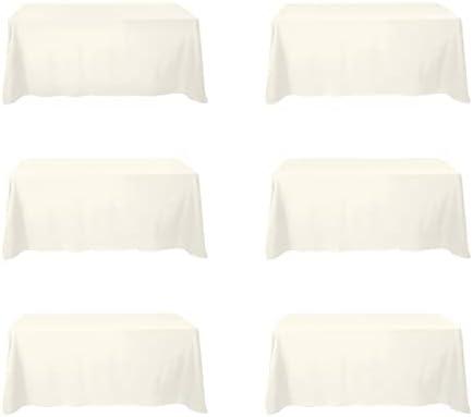 Amazon.com: BRILLMAX 6 Pack Ivory Tablecloths for 6 Foot Rectangle Tables 90 x 132 Inch - 6ft Rectangular Bulk Linen Polyester Fabric Washable Cloth Cover for Wedding Reception Banquet Birthday Party: Home & Kitchen
