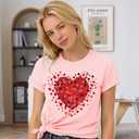Hearts Valentines Shirts for Women  Love Heart Valentines Day Tshirt Cute Tops (XXL)