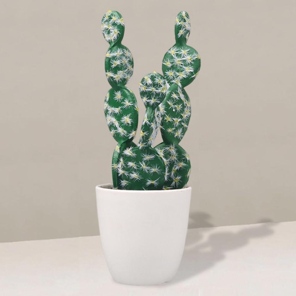 OULIGET Artificial Cactus Faux Plant,Lifelike Small Fake Plants Succulents Plant,Potted Plastic Succulents for Home Office Living Room Desk Decor Aesthetic,8 Inches