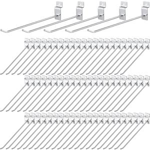 100 Pack Heavy Duty Slatwall Hooks Metal for Garage, 7.87 Inch