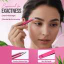 Slanted Stainless Steel Tweezers for Men & Women - Precision Eyebrow Tweezers for Facial Hairs, Strong Grip, Fine Tip, Professional Tweezer for Plucking & Grooming (Neon Pink)