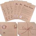 Gueevin 20 Sets of Christmas Official Santa Letter Certificate from Santa Claus Set with North Pole Envelopes and Ropes Including Nice List Certificate Envelopes Writing Letter for Mailbox Family Girl