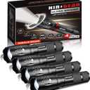 1 Mode Flashlights 4 Pack, Bright Zoomable LED Tactical Flashlight High Lumens, Water Resistant Portable Pocket Flash Light for Emergency, Camping Essentials, Gift - SL2000