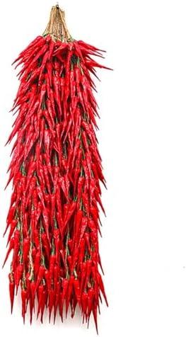 5 Strings Simulation Artificial Lifelike Fake Vegetable Artificial Garlic Red Pepper Onion Hanging String Foam Vegetables for Home Kitchen Decor Photography Props (Red Chili)
