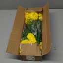 Yastouay Artificial Flowers for Outdoors, 12 Bundles Fake Outdoor Flowers, UV Resistant Artificial Petunias Fake Flowers, Yellow Realistic Fake Plants for Porch Patio Garden Decor