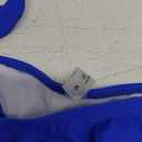 SOLY HUX Women's Bathing Suit Ring Linked High Cut String Bikini Set Tie Side Thong Two Piece Swimsuit (Medium, Plain Royal Blue)