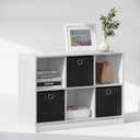 Furinno Cubic Closet Organizers and Storage, 6-Cube Closet Organizer with Bins, Open Shelf Storage, for Wardrobe, Bedroom, Living Room, White