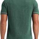 Aimeilgot Mens Henley Shirts Short Sleeve Casual T-Shirts Washed Slim Fit Front Placket Soft Button Tees (Green, XL)