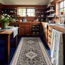 RUUGME 4x10 Washable Runner Rug - Vintage Hallway Rugs with Non Slip Backing Soft Kitchen Stain Resistant Living Room Bedroom Carpets Indoor Soft Floor Decoration Mat for Bathroom (4x10, Black)