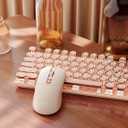 EWEADN Wired Typewriter keyboard and Mouse Combo, Typewriter Style Mechanical Gaming Keyboard,104 Keys Backlit LED Keyboards, Media Control Knob, Wired Keyboard Pink Switch for Windows/Mac/PC-Pink