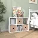 CTESNE【2026 Wooden Thick Frame 6 Cube Storage Organizer Shelf with Anti-Tipping Kits + Reversible Open Back Bookcase, Horizontal and Vertical Dual-use（White,11inch）