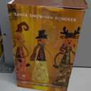 ATDAWN Lighted Christmas Table Decorations, Set of 3 Indoor LED Lighting Santa Snowman Reindeer Xmas Holiday Party Tabletop Desk Ornament & Candleholders