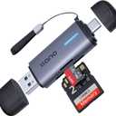 llano Micro SD Card Reader, 2 in 1 USB C 3.0 SD Card Reader Dual Slots Card Adapter, Memory Card Reader for MicroSD, SDHC, SDXC, Compatible with iPhone 17/16/15, MacBook, iPad, Android, Computer (Grey)